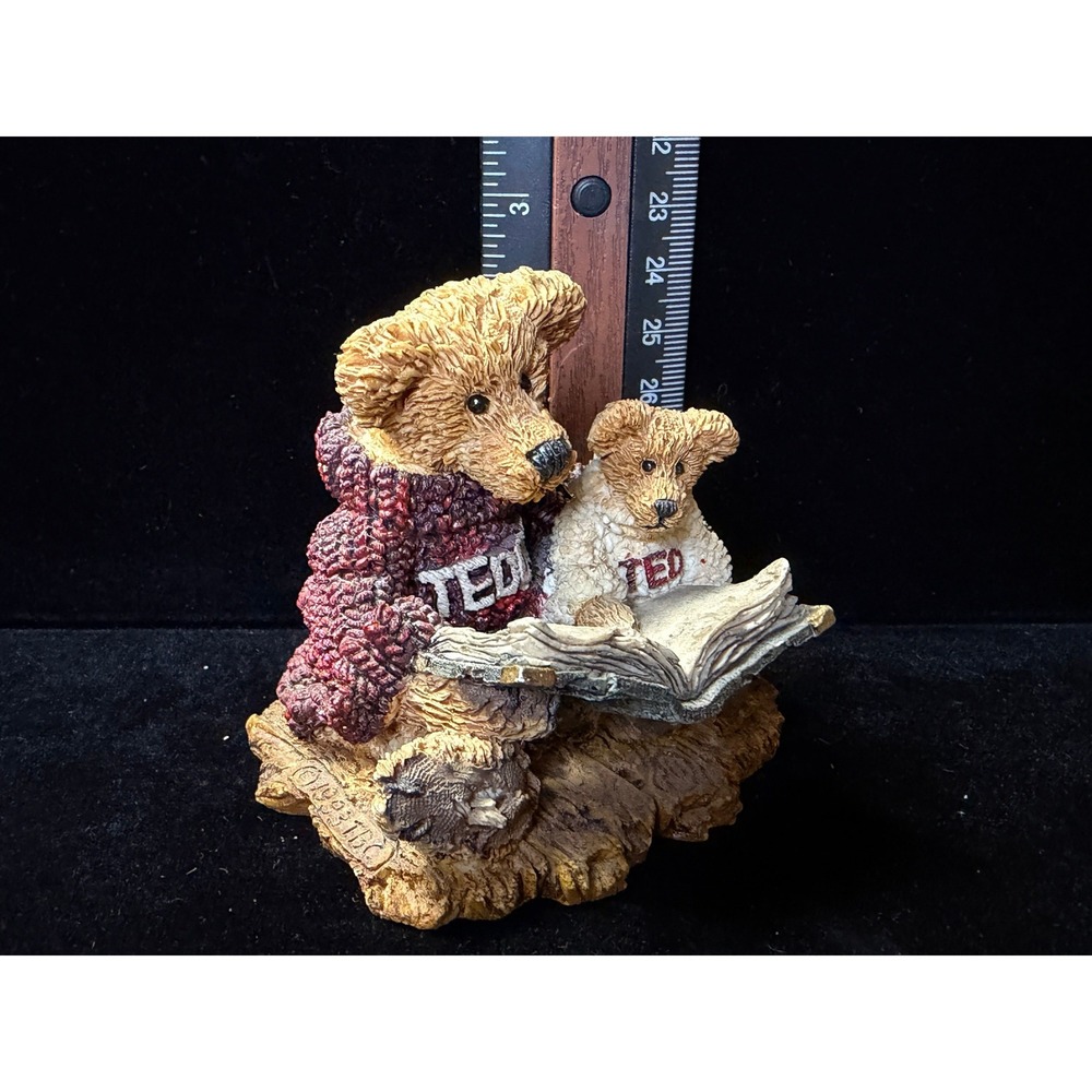 Boyds Bears & Friends Ted & Teddy Reading Figurine 1993 Style 2223 Resin Vintage
